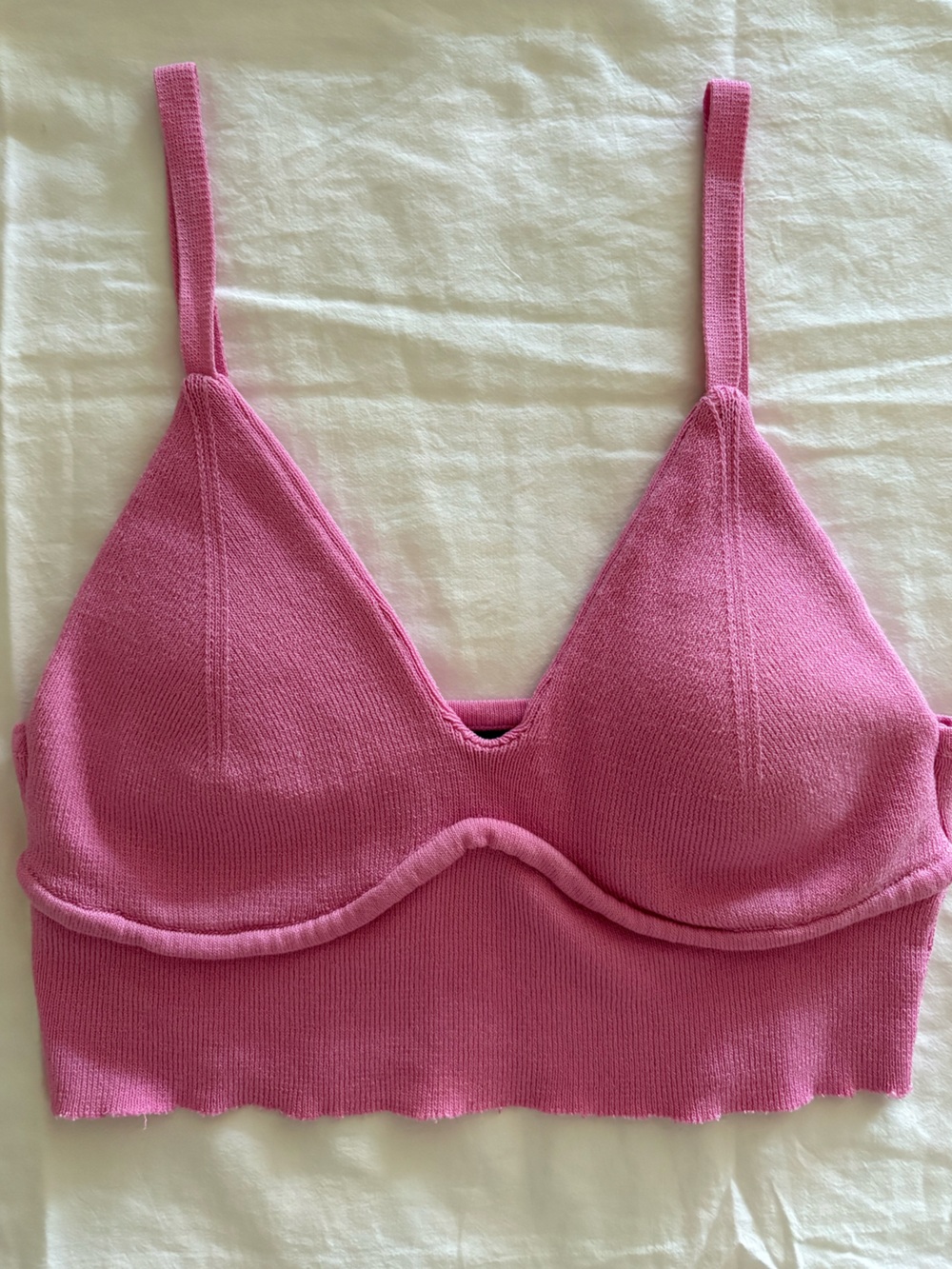 Cider Pink Knit Triangle Bralette